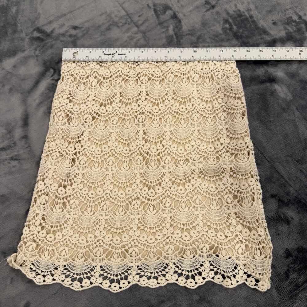 Hot & Delicious Cream Crochet Mini Skirt Sz S Boho Cottagecore Coquette VtgStyle - Picture 4 of 7